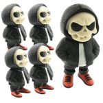 Grumpy Skull Hoodie Articulated Figurines (Pack of 5)