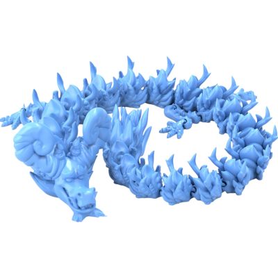 Darksmoke Dragon – Articulated Serpentine Dragon Figurine for Desk Display, Stress Relief & DIY Custom Painting – 3D Printed in Canada — 3D Printed Collectible by 3DCentral