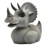 Triceratops Duck Hybrid Figurine – Dinosaur Rubber Duck Decor for Desk, Shelf, or Collector Display – Jurassic-Inspired Novelty Gift for Adults & Teens