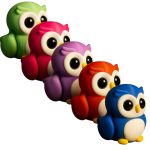 5-Pack Mini Baby Zou Owl Figurines – Cute Woodland Animal Collectibles & Desk Décor – 3D Printed in Canada — 3D Printed Collectible by 3DCentral