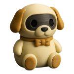 Golden Retriever Robot Figurine – Cute Robot Dog with Bowtie