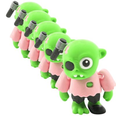 5-Pack Axe Zombie Figurines – Articulated Halloween Undead Characters with Axe in Head, Creepy-Cute Shelf Decor or Desk Toys for Teens & Adults – 3D Printed in Canada — 3D Printed Collectible by 3DCentral
