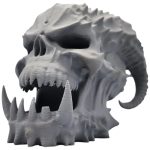Devil's Skull Miniature – Horned Demon Skull Terrain Piece