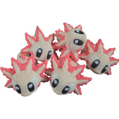 5-Pack Mini Baby Axolotl Figurines – Articulated Desk Pet Critters, Collectible Pocket Marsupials, Fidget Toys for Teens & Adults – 2 Inch Poseable Figures – 3D Printed in Canada — 3D Printed Collectible by 3DCentral