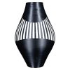 Modern Spiral Ribbed Vase for Home Decor – Sleek Black Geometric Flower Holder – Contemporary Decorative Centerpiece for Table, Shelf, or Office – 3D Printed in Canada — 3D Printed Collectible by 3DCentral