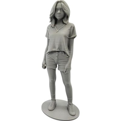 Female Casual Figurine in T-Shirt and Shorts – Relaxed Pose Art Statue for Collectors & Painters – 3D Printed in Canada — 3D Printed Collectible by 3DCentral