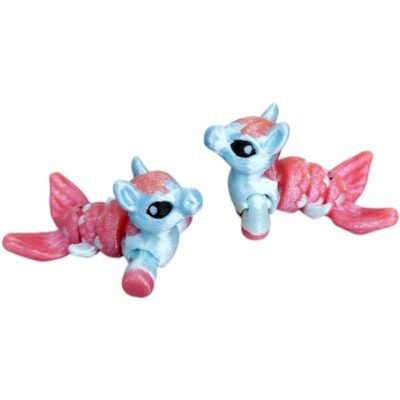 Hippocampus Cinder Hatchling Figurine – Flexible Articulated Mythical Sea Horse Desk Pet & Collectible Sculpture – Unique 3D Printed Fantasy Gift for Teens & Adults – 3D Printed in Canada — 3D Printed Collectible by 3DCentral