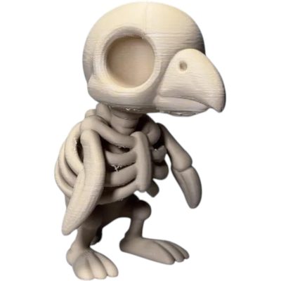 Chibi Skeleton Vulture Figurine – Cute Creepy Undead Bird of Prey Collectible for Gothic Décor or Desk Display – 3D Printed in Canada — 3D Printed Collectible by 3DCentral