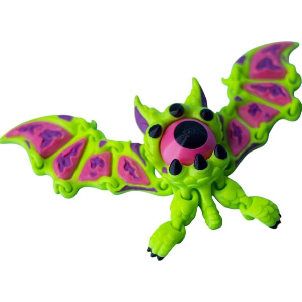 Neon Bat-Cyclops Articulated Creature