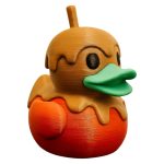 Caramel Orchard Duck Figurine – Fall-Themed Collectible Duck with Glossy Caramel Topper and Green Beak – Quirky Autumn Shelf Decor or Gift for Teens & Adults