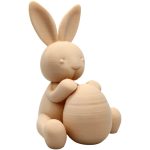 Bunny Hugging Easter Egg – Cute Minimalist Spring Figurine | Easter Tabletop Bunny Decoration – 3D Printed in Canada — 3D Printed Collectible by 3DCentral