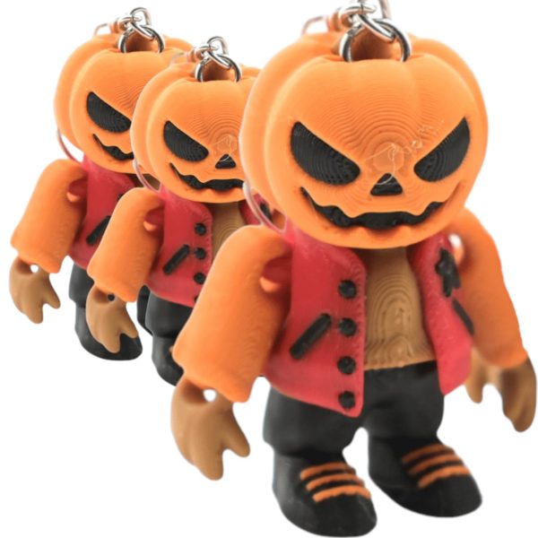 Halloween Urban Pumpkin Head Articulated Keychain (Pack of 3)