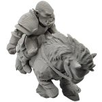Orc Rider on Warhorse Figurine – Armored Orc Warlord Miniature