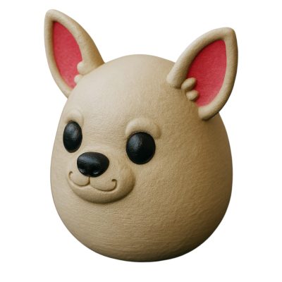 Chihuahua Egg Figurine – Kawaii Dog Decor for Desk, Shelf or Collectors – Funny Animal Lover Gift, Smooth Matte Finish – 3D Printed in Canada — 3D Printed Collectible by 3DCentral