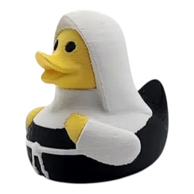 Nun Duck Figurine – Funny Religious Decor & Catholic Gift – Unique Desk & Car Dashboard Ornament – 3D Printed in Canada — 3D Printed Collectible by 3DCentral
