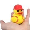 Softball Duck Figurine with Cap – Yellow Sports-Themed Rubber Duck for Desk, Shelf or Gift Display – 3D Printed in Canada — 3D Printed Collectible by 3DCentral