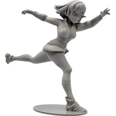 Dynamic Female Leaping Figurine – Anime-Inspired Jumping Pose Statue for Display or Painting – 3D Printed in Canada — 3D Printed Collectible by 3DCentral