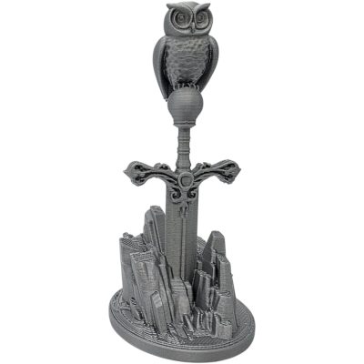Owl on The Sword Miniature – Fantasy Owl Perched on Blade Statue for RPG Dioramas, Desk Display, or Collector Gifts – 3D Printed in Canada — 3D Printed Collectible by 3DCentral