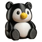 Penguin Bear Figurine – Black and White Penguin Cub Desk Decor, Collectible Display Toy for Teens & Adults – Collectible Animal Shelf Ornament – 3D Printed in Canada — 3D Printed Collectible by 3DCentral