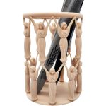 Goddess Pencil Cup – Wiccan Desk Organizer with Circle of Standing Figures for Pens, Brushes, and Tools