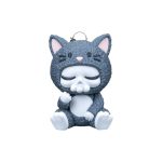 Skubbies – Whispurr Gray Cat Skeleton Mini Figurine Collectible, 2" – Pack of 5 with Keychain Ring Connector – Cute Backpack & Purse Accessory for Teens & Adults – 3D Printed in Canada — 3D Printed Collectible by 3DCentral