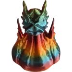 Rainbow Dragon Duck Figurine - Rubber Ducky Alternative Car Dashboard Ornament - Fantasy Collectible Figurine Cruise Duck Hiding Gift 4x4 Decor