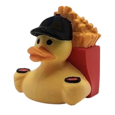 French Fry Duck Figurine – Off-Road Rubber Duck for 4x4 Dashboard, Fast Food Aesthetic Collectible Duck Duck 4x4 Vehicle Kindness Duck – 3D Printed in Canada — 3D Printed Collectible by 3DCentral