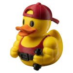Gym Bro Duck Figurine – Funny Muscle Duck in Tank Top & Cap, Flexing with Dumbbells – Fitness Lover Gift, Desktop Decor, Collectible Gag Gift