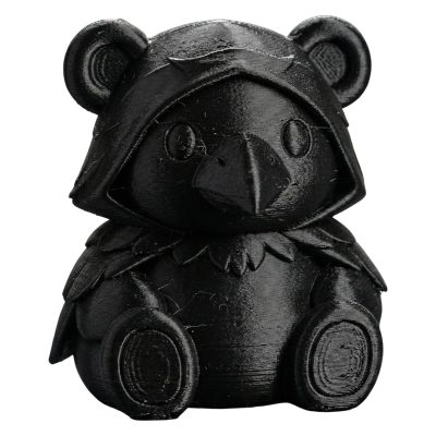 Black Raven Teddy Bear Figurine – Cute Gothic Crow Plush-Inspired Desk Companion for Teens & Adults – 3D Printed in Canada — 3D Printed Collectible by 3DCentral