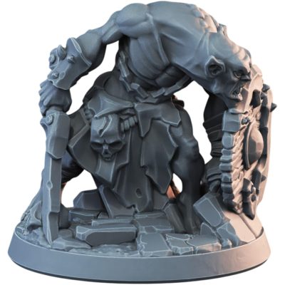 Armored Goblin Tank Miniature – Fantasy Goblin Warrior with Shield for Tabletop RPGs & Dioramas – 3D Printed in Canada — 3D Printed Collectible by 3DCentral