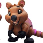 Smiling Quokka Figurine with Articulated Limbs – Cute Australian Animal Collectible for Desk or Shelf