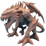Cave Dragon Miniature – Spiked Dungeon Beast with Aggressive Stance