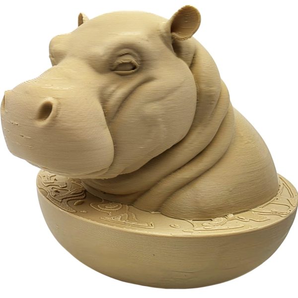 Baby Hippo in Tub Statue with Rounded Base – Cute Animal Figurine – DIY Paintable Decorative Sculpture — possible Mystery Box item
