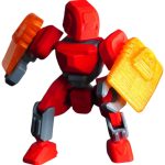 Aegis Striker – 28-Part DIY Shielded Robot Model Kit with Articulated Limbs