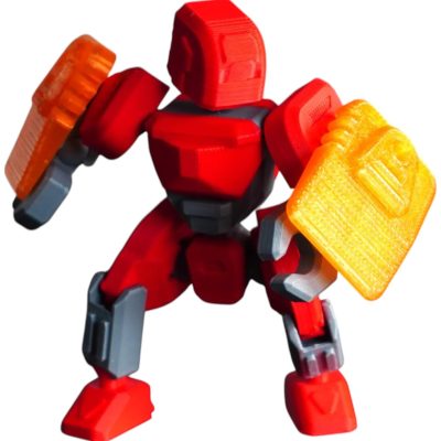 Aegis Striker – 28-Part DIY Shielded Robot Model Kit with Articulated Limbs & Snap-Fit Assembly – 3D Printed in Canada — 3D Printed Collectible by 3DCentral