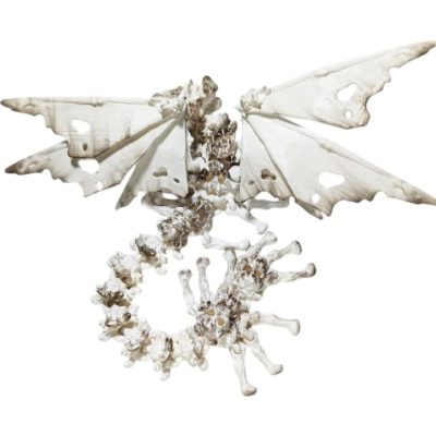 Hollow Bone Dragon Figurine – Articulated Skeleton Dragon with Tattered Wings for Gothic Desk Display or Collectors – Macabre Fantasy Decor – 3D Printed in Canada — 3D Printed Collectible by 3DCentral