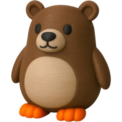 Bear Penguin Figurine with Round Ears & Snout – Cute Animal Mashup Sculpture for Shelf, Desk or Gift Display – 3D Printed in Canada — 3D Printed Collectible by 3DCentral