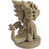 Baby Dragon on Block Figurine – Whimsical Wood-Style Sculpture with Playful Pose & Base Platform – Fantasy Desk or Shelf Collectible – 3D Printed in Canada — 3D Printed Collectible by 3DCentral