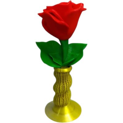 Elegant Valentine’s Rose in Vase – 3D Printed Gift Flower, Romantic Tabletop Decor, Long-Lasting Faux Rose – 3D Printed in Canada — 3D Printed Collectible by 3DCentral