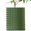 Textured Green Planter Pot with Flowing Twist Pattern – Modern Cylinder for Indoor Houseplants, Succulents & Herbs – 3D Printed in Canada — 3D Printed Collectible by 3DCentral