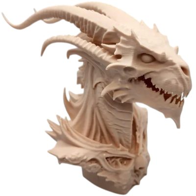 Undead Dragonlord Bust – Gothic Dragon Skull Sculpture with Bone Horns & Dark Fantasy Aesthetic – Epic Display Piece for Collectors – 3D Printed in Canada — 3D Printed Collectible by 3DCentral
