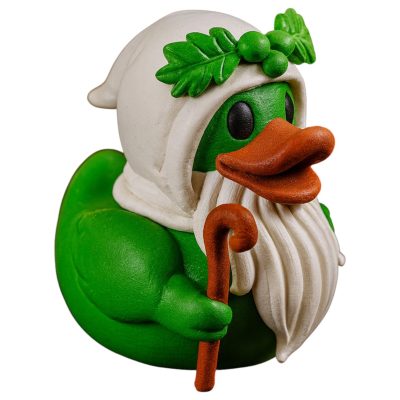 Celtic Druid Duck Figurine – Green Wizard Duck with Beard, Staff & Hooded Cloak – Mythical Holiday Decoration or Gift for Adults – 3D Printed in Canada — 3D Printed Collectible by 3DCentral