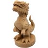 Wood-Carved Tyrannosaurus Rex Figurine – Cute Dino Collectible with Chibi Style & Fossil Detailing – 3D Printed in Canada — 3D Printed Collectible by 3DCentral