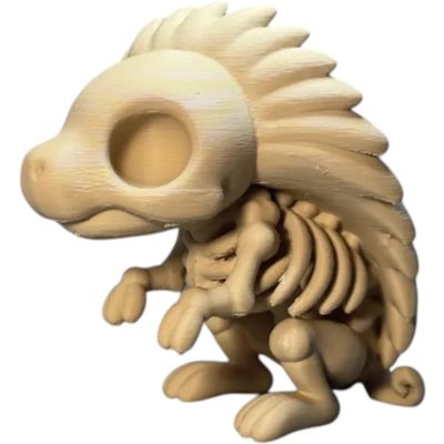 Chibi Skeleton Hedgehog Figurine – Cute Creepy Undead Critter Collectible with Spines for Shelf or Gothic Décor – 3D Printed in Canada — 3D Printed Collectible by 3DCentral