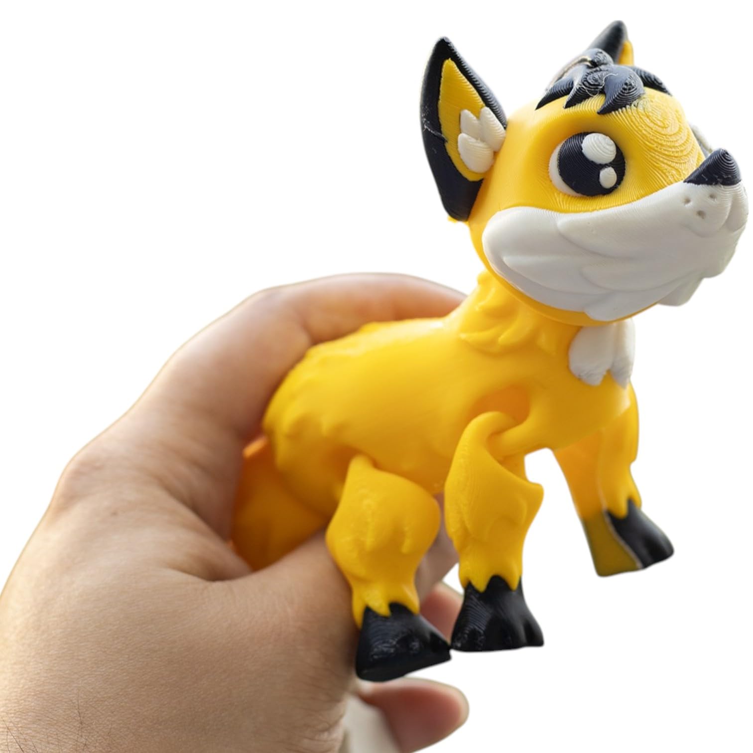 Adorable Articulated Fox Figurine – Poseable Yellow Woodland Creature Desk Companion for Teens & Adults – 3D Printed in Canada — 3D Printed Collectible by 3DCentral