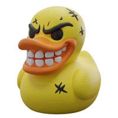 Unhinged Angry Duck Figurine – Unique Collectible Gag Gift, Bold Yellow Mad Duck Decor, Funny Shelf Display for Office or Desk – 3D Printed in Canada — 3D Printed Collectible by 3DCentral