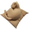 Sleeping Cat Figurine on Pillow – Wood-Style 3D Printed Cute Cat Sculpture for Shelf, Desk, or Pet Memorial Display – 3D Printed in Canada — 3D Printed Collectible by 3DCentral