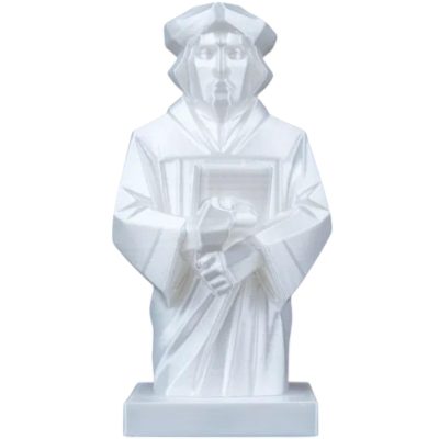 Martin Luther Statue – Minimalist Geometric Sculpture of Reformation Leader Holding Bible – 3D Printed Display for Shelf, Office or Study – 3D Printed in Canada — 3D Printed Collectible by 3DCentral