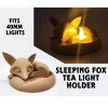 Set of 2 Sleeping Fox Tea Light Holders – Cozy Woodland Candle Base Duo for LED Lights – 3D Printed in Canada — 3D Printed Collectible by 3DCentral