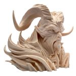 Horned Demon Bust Statue – Gothic Fantasy Monster Sculpture for Desk or Shelf Display, Epic Dark Collectible for Horror Fans